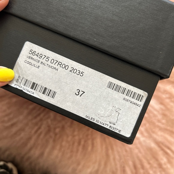 BNWT Saint Laurent cream patent leather ankle booties size 37/us 6.5-7 women’s - Picture 5 of 10